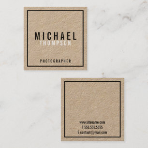 Professional Minimalist Kraft Paper Square Business Card