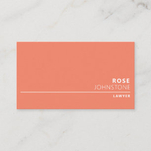 Professional Minimalist Light Salmon Profession Business Card