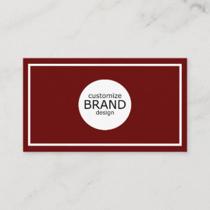 Professional Minimalist Maroon White Frame Busines Business Card