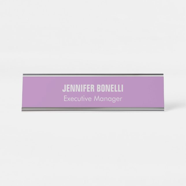 Professional minimalist modern add your name desk name plate (Front)