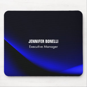 Professional minimalist modern blue add your name mouse mat