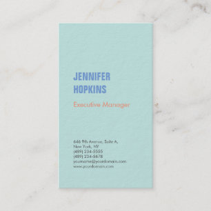 Professional minimalist modern blue business card