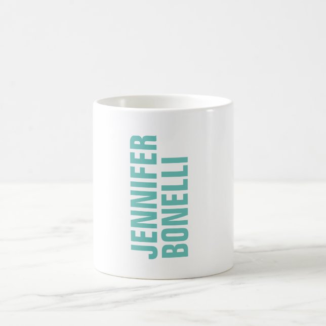 Professional minimalist modern blue white add name coffee mug (Center)