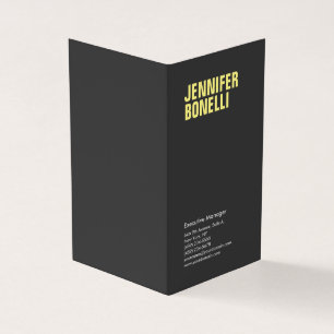 Professional minimalist modern bold black yellow business card
