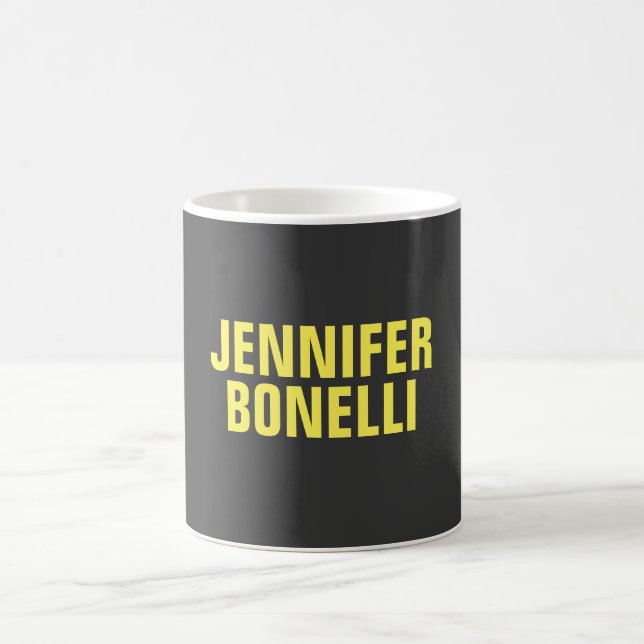 Professional minimalist modern bold black yellow coffee mug (Center)