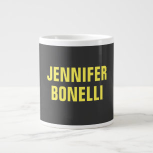 Professional minimalist modern bold black yellow large coffee mug