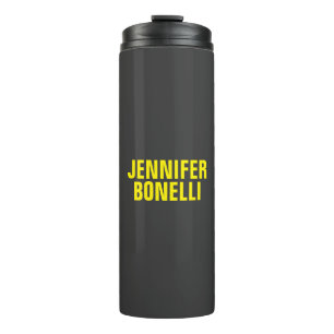 Professional minimalist modern bold black yellow thermal tumbler