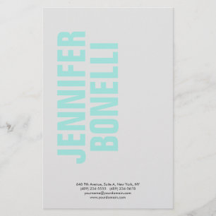 Professional minimalist modern bold blue name stationery