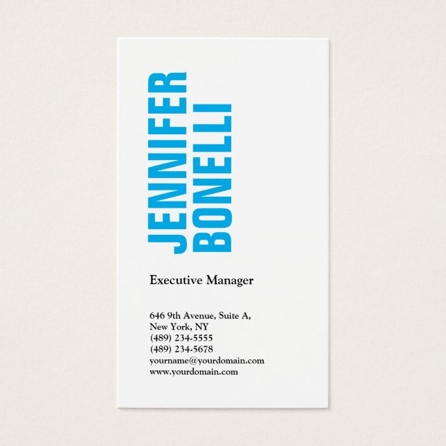 Professional minimalist modern bold blue white (Front)