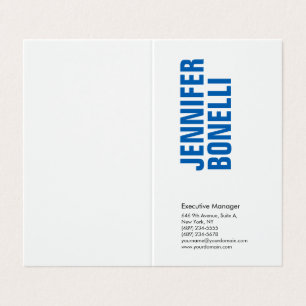 Professional minimalist modern bold blue white business card