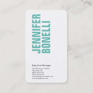 Professional minimalist modern bold blue white business card