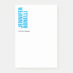 Professional minimalist modern bold blue white post-it notes