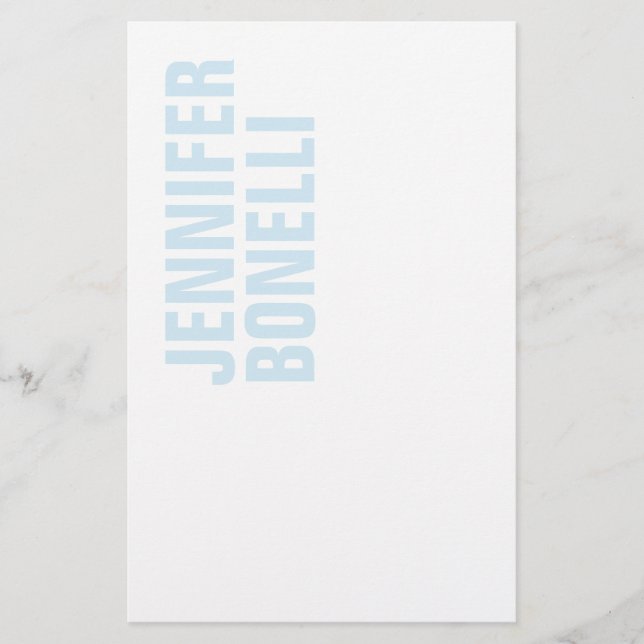 Professional minimalist modern bold blue white stationery (Front)