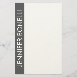 Professional minimalist modern bold name grey  stationery