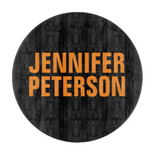 Professional minimalist modern bold orange black cutting board