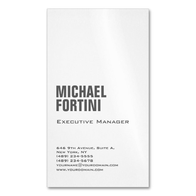 Professional minimalist modern bold plain 	Magnetic business card (Front Vertical)