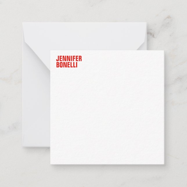 Professional minimalist modern bold red white card (Front)