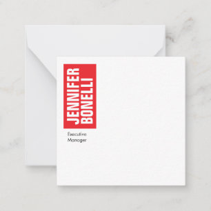Professional minimalist modern bold red white card