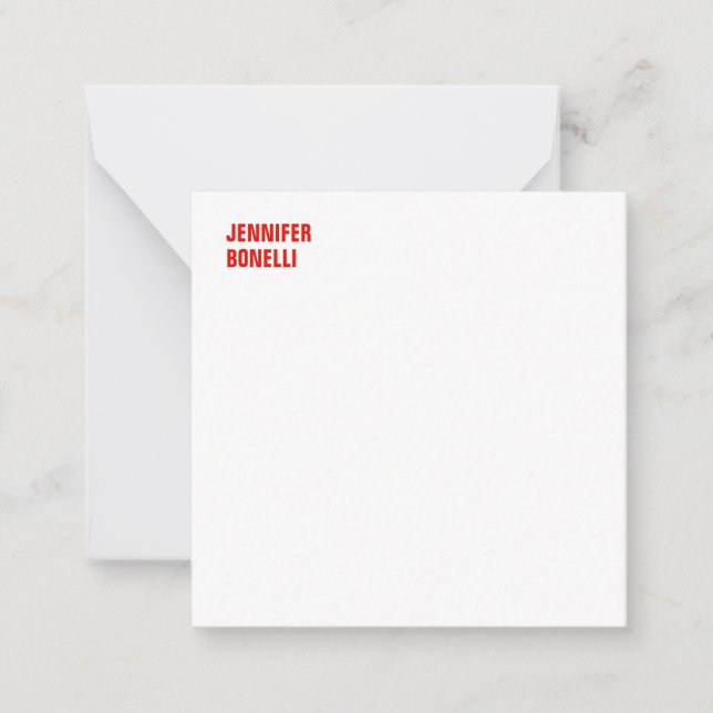 Professional minimalist modern bold red white card (Front)