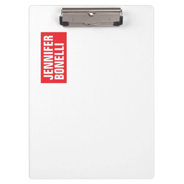 Professional minimalist modern bold red white clipboard (Front)