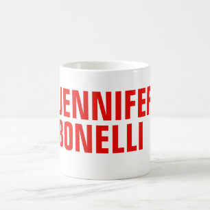 Professional minimalist modern bold red white coffee mug