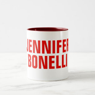 Professional minimalist modern bold red white Two-Tone coffee mug