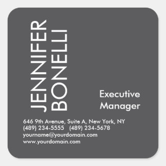 Professional minimalist modern bold text grey square sticker