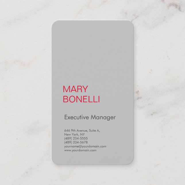 Professional minimalist modern business card (Front)