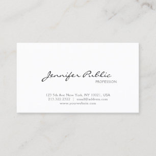 Professional Minimalist Modern Chic Smart Plain Business Card