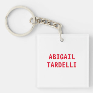 Professional minimalist modern custom plain name key ring