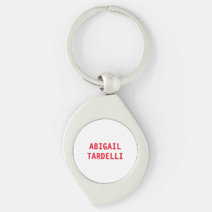 Professional minimalist modern custom plain name key ring