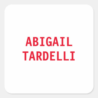 Professional minimalist modern custom plain name square sticker