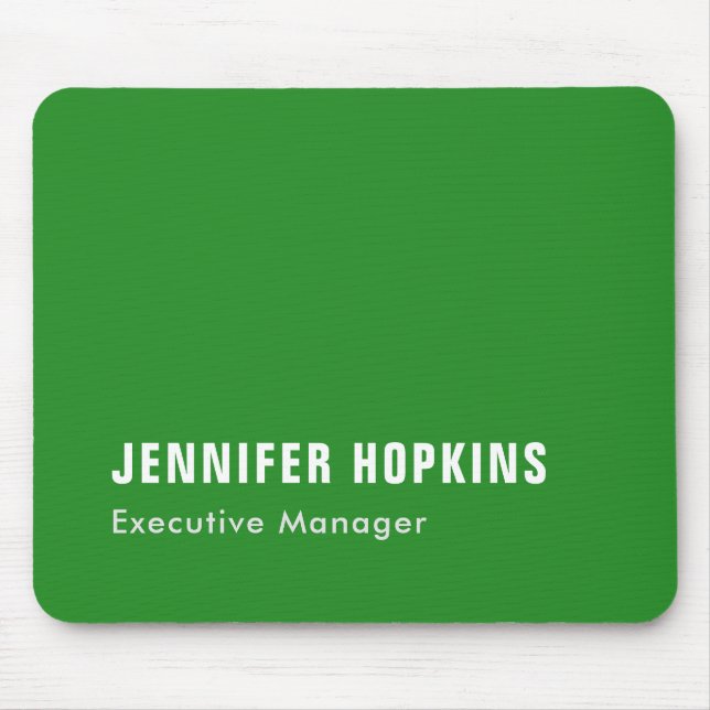 Professional minimalist modern forest green mouse mat (Front)