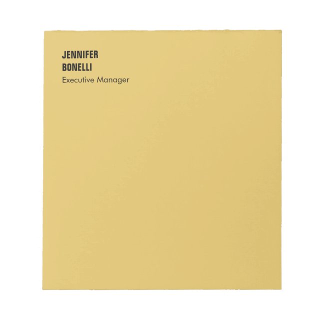 Professional minimalist modern gold color notepad (Front)