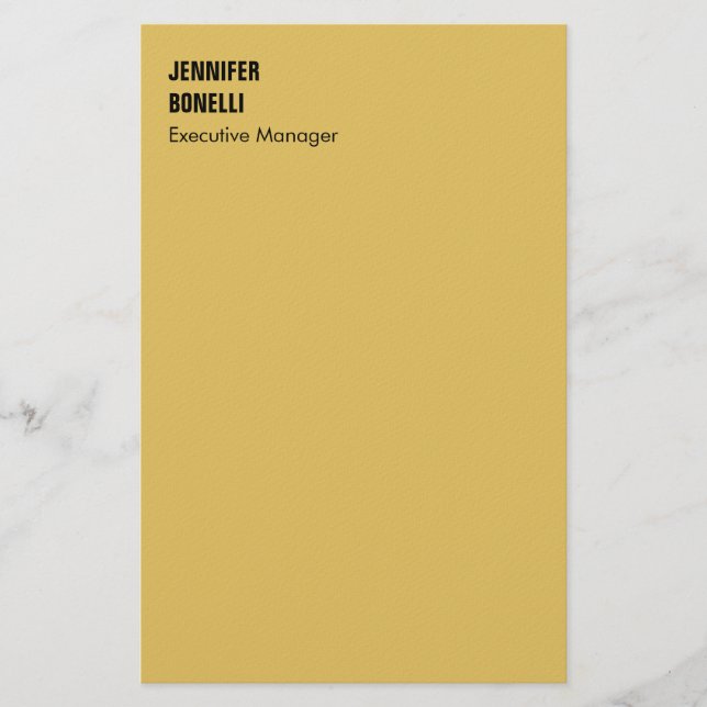Professional minimalist modern gold color stationery (Front)