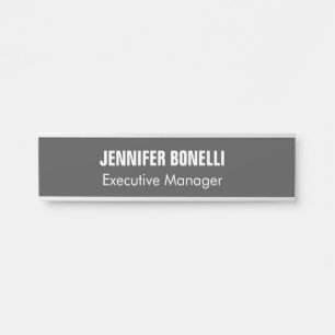 Professional minimalist modern grey door sign