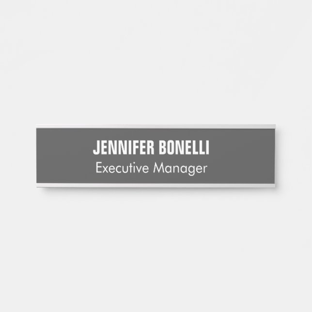 Professional minimalist modern grey door sign (Front)