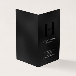 Professional minimalist modern grey monogram business card