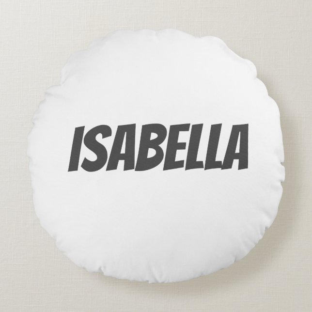 Professional minimalist modern grey white round cushion (Front)