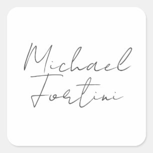 Professional minimalist modern grey white square sticker