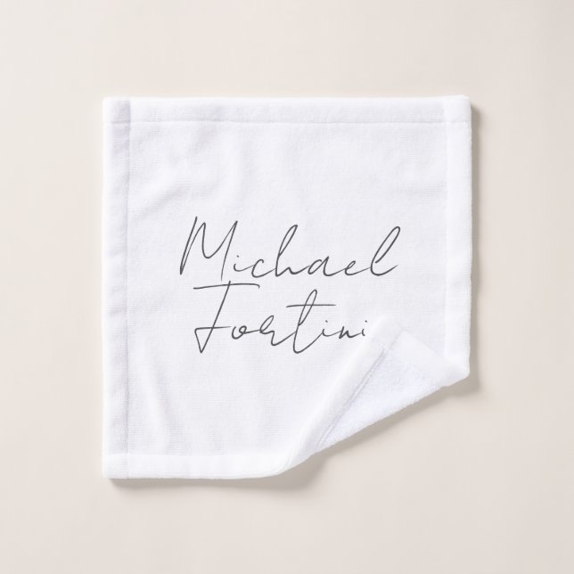 Professional minimalist modern grey white wash cloth (Wash Cloth)