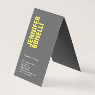 Professional minimalist modern grey yellow linen business card