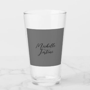 Professional minimalist modern handwriting name glass