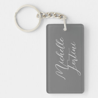 Professional minimalist modern handwriting name key ring