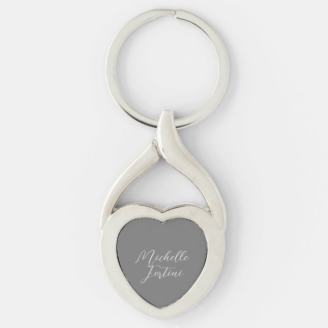 Professional minimalist modern handwriting name key ring (Front)