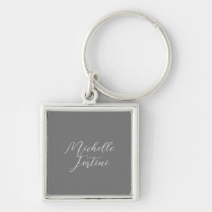 Professional minimalist modern handwriting name key ring