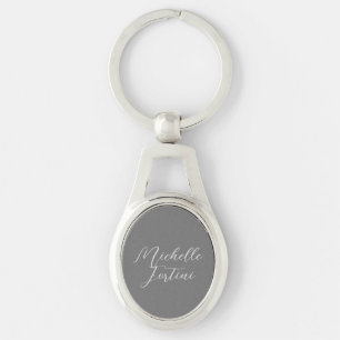 Professional minimalist modern handwriting name key ring