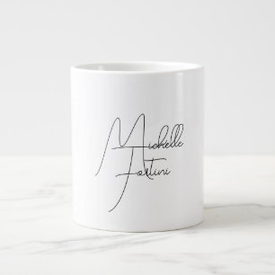 Professional minimalist modern handwriting name large coffee mug