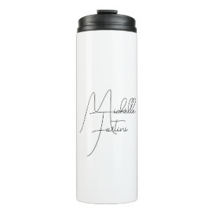 Professional minimalist modern handwriting name thermal tumbler