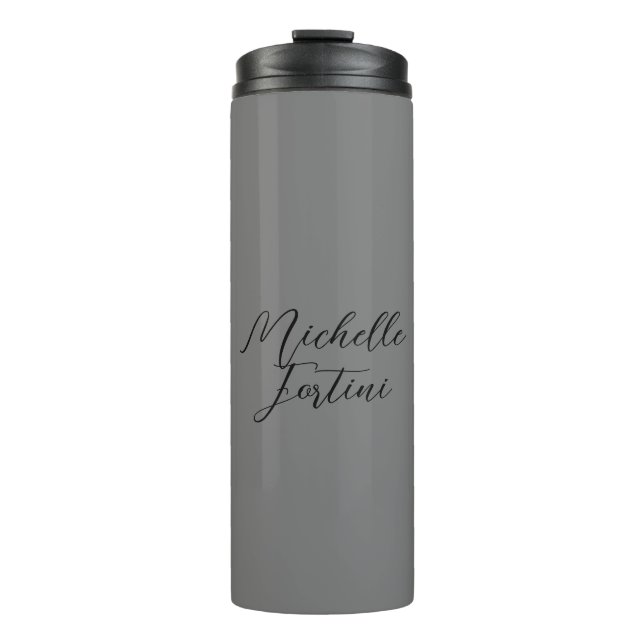 Professional minimalist modern handwriting name thermal tumbler (Front)